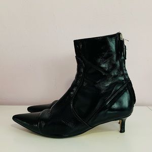 Black Kitten Heel Booties